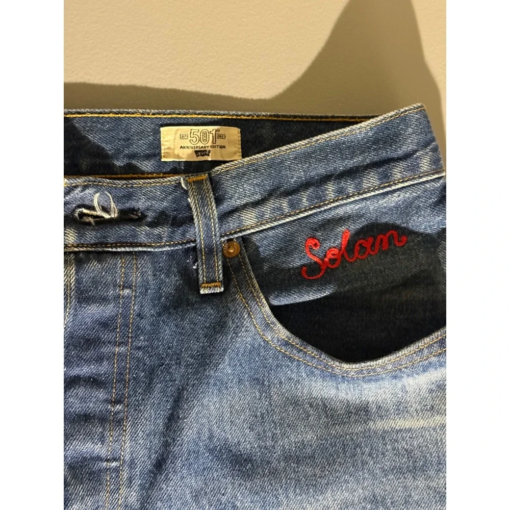 Levis 501 150th Anniversary Edition Custom Jeans Blue Denim 32x32 Mens